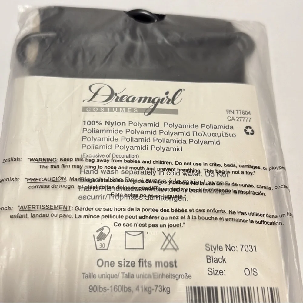 NWT [Dreamgirl] Sheer Thigh High Black Nylon Stockings Women’s OS 90-160 lbs